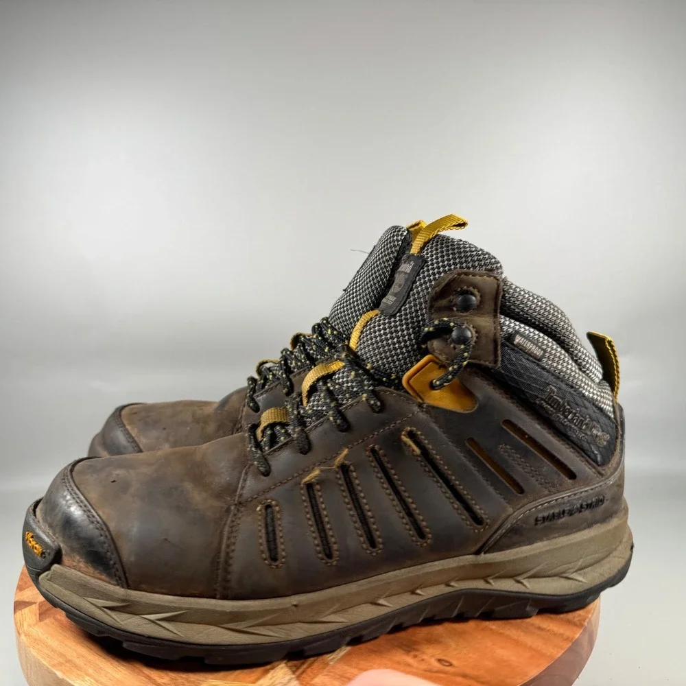 Timberland PRO Hypercharge Mens 11.5M Brown Waterproof‎ Work Boots A41UY Vibram